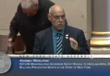 Assemblyman DeStefano Introduces Resolution to Designate April as Bullying Prevention Month