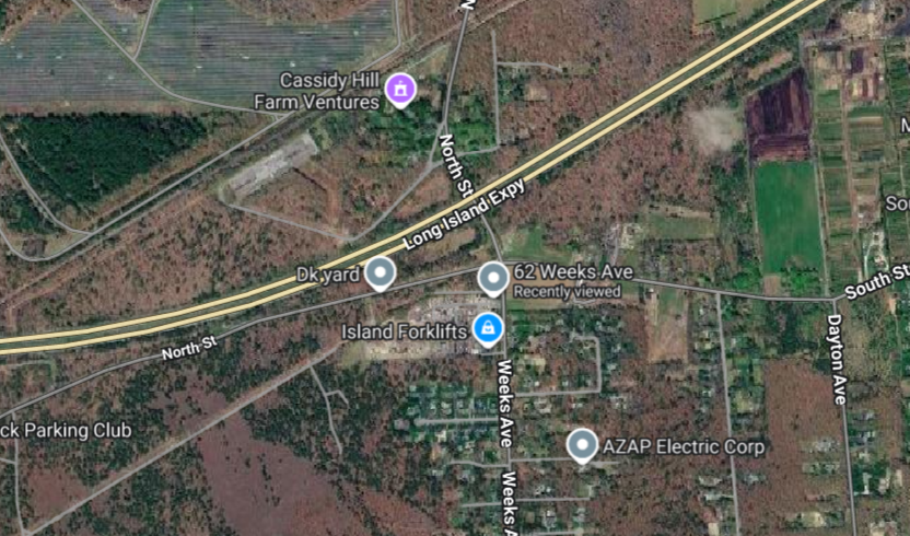 The area in Manorville where the BESS facility is proposed